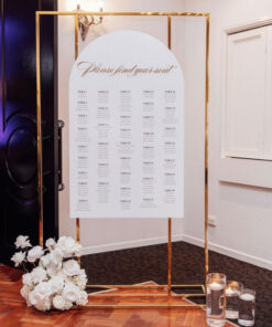 image of a gold and white seating chart