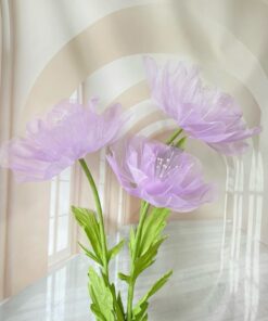 3 Purple Silk Flowers.