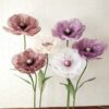 image of 6 Poppy Blooms on a Metal Stand