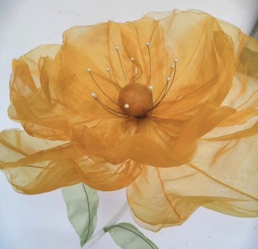 image of 1 Yellow Bloom on a Metal Stand