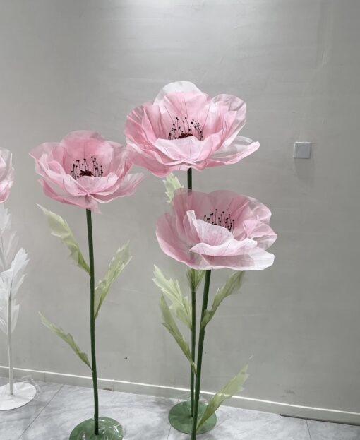 image of 3 Blush Pink Silk Flowers