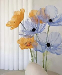 image of 6 Orange & Blue Flowers