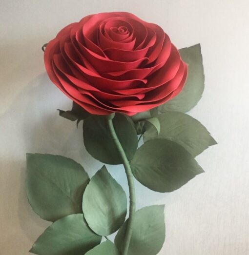 image of a 1 Red Rose on metal stand