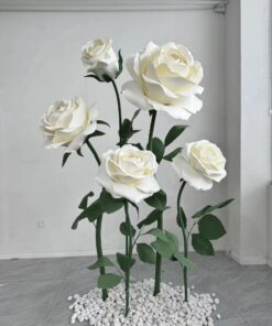 5 Giant White Roses Bouquet