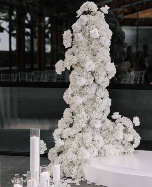 All White Floral Arrangement - Image 2